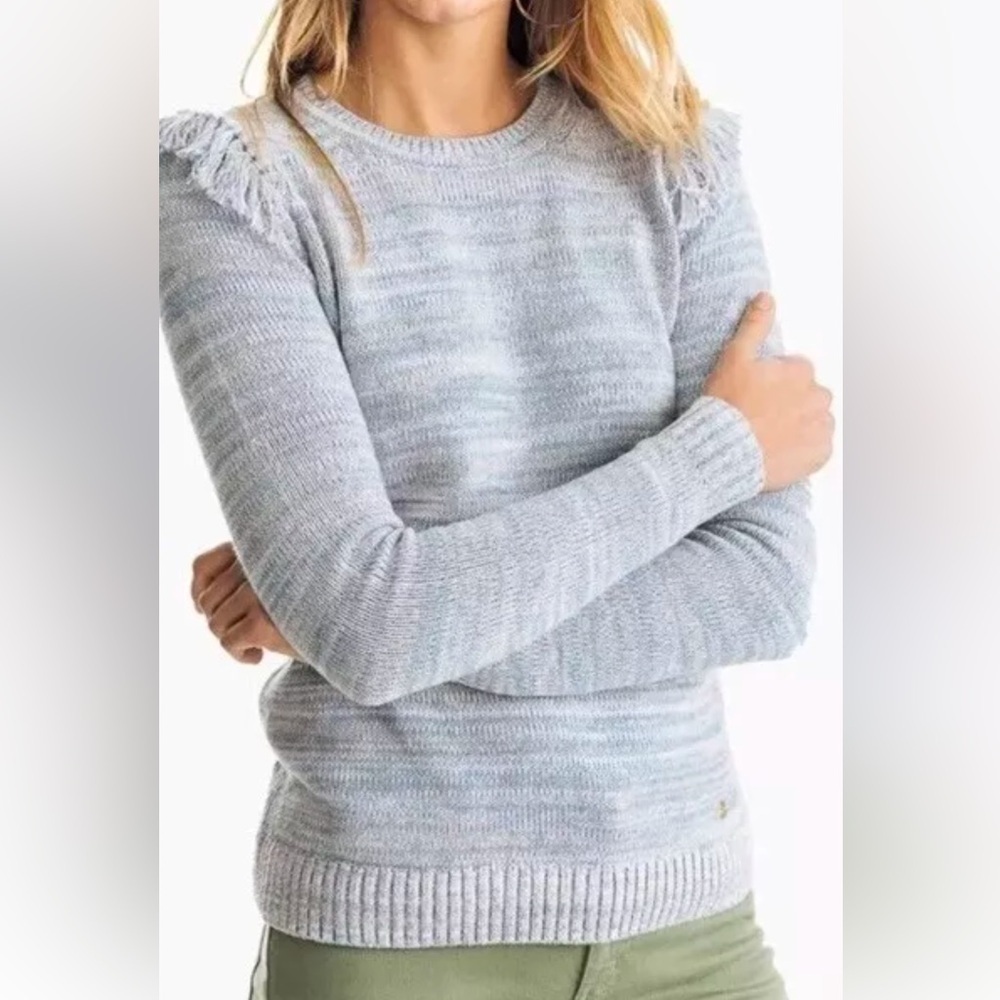 Women’s Southern Tide Bea Tassel Crewneck Cotton Cashmere Sweater Size Small.